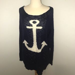 Windsor Nautical Navy Blue Anchor Sweater